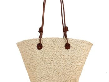 Women Straw Tote Bag Summer Beach Bags Luxury Handmade Shoulder Bag Woven Basket Handbags Large Straw Purses
