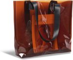 Jelly Tote Clear Amber Large with Wide Strap Jelly Purse Waterproof Pvc Beach Minimalist Aesthetic Bag for Woman