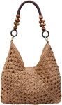 Womens Summer Straw Woven Beach Bag Large Bohemian Handmade Crochet Shoulder Tote Purse Vacation Handbag