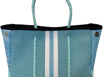Neoprene Small Tote Bag Blue & Camo School Weekender Girls Tween Kids Baby Mom Travel Beach Pool Totes Bags Diaper Family Teacher Catchall
