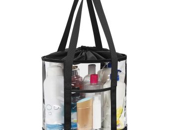 Large Clear Toiletry Bag, Travel Toiletry Bag for Women and Men, Waterproof Clear Tote Bag, Transparent Makeup Bag Organizer Portable Bath Shower Bag for Bathroom, Gym, Beach, Swimming, Traveling