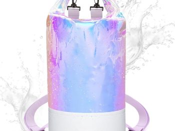20L Waterproof Dry Bag Backpack - PVC Beach Swimming Sports Barrel Bag, Iridescent Shimmery Crossbody Shoulder Pack, Leakproof for Pool, Kayak, Boating, Outdoor Water Activities