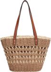 Straw Beach Bags for Women, Tote Handbag Shoulder Bag for Women, Beach Straw Purse Buckets Summer Fashion  Bags