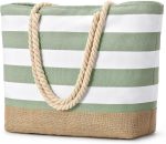 Beach Bags for Women Large Canvas Beach Tote Bag Beach Bags Waterproof Sandproof Swim Pool Bag Travel Essentials