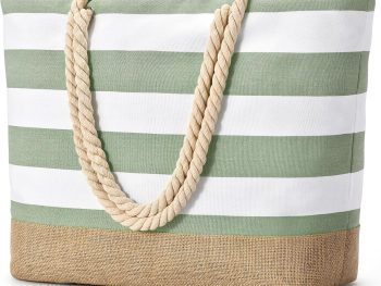 Beach Bags for Women Large Canvas Beach Tote Bag Beach Bags Waterproof Sandproof Swim Pool Bag Travel Essentials