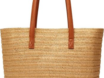 Straw Beach Bags Tote Tassels  Summer Handwoven Shoulder Bags Purse With Pom Poms