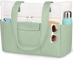 Beach Bags for Women Large Canvas Beach Tote with Zipper Wet Pocket, Waterproof Foldable Swim Pool Travel Tote Bags