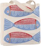 Ocean-Themed Embroidery Tote Bag for Women Summer Canvas Beach Bag Reusable Bag for Shopping Grocery Book