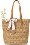 Beach Bags for Women, Large Straw Beach Bag, Beach Tote Bag Shoulder Handbags, Straw Bag Beach Purse for Summer