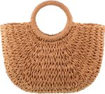 Straw Tote Bag Summer Beach Bag Handmade Straw Rattan Woven Handbag for Women Travel