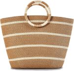 Beach Bags for Women Straw Tote Bag Summer Beach Bag Large Woven Straw Tote for Vacation Holiday