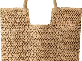 Straw Beach Bags for Women - Summer Woven Tote Bag Shoulder Handbags, Large Beach Bag for Women for Holiday
